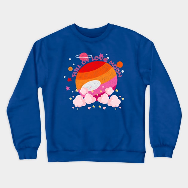 Love Moon Crewneck Sweatshirt by FurryBallBunny